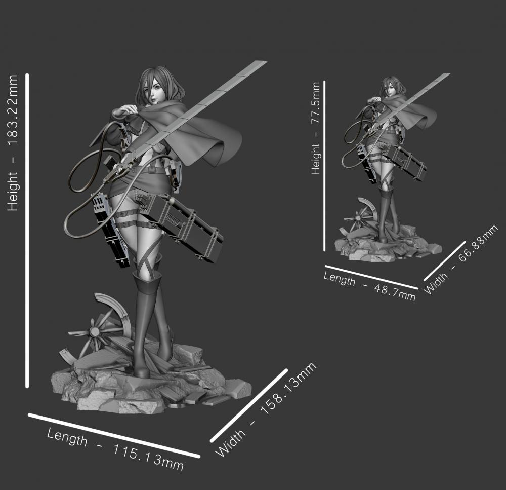 进击的巨人 三笠阿克曼 战斗版3D打印模型