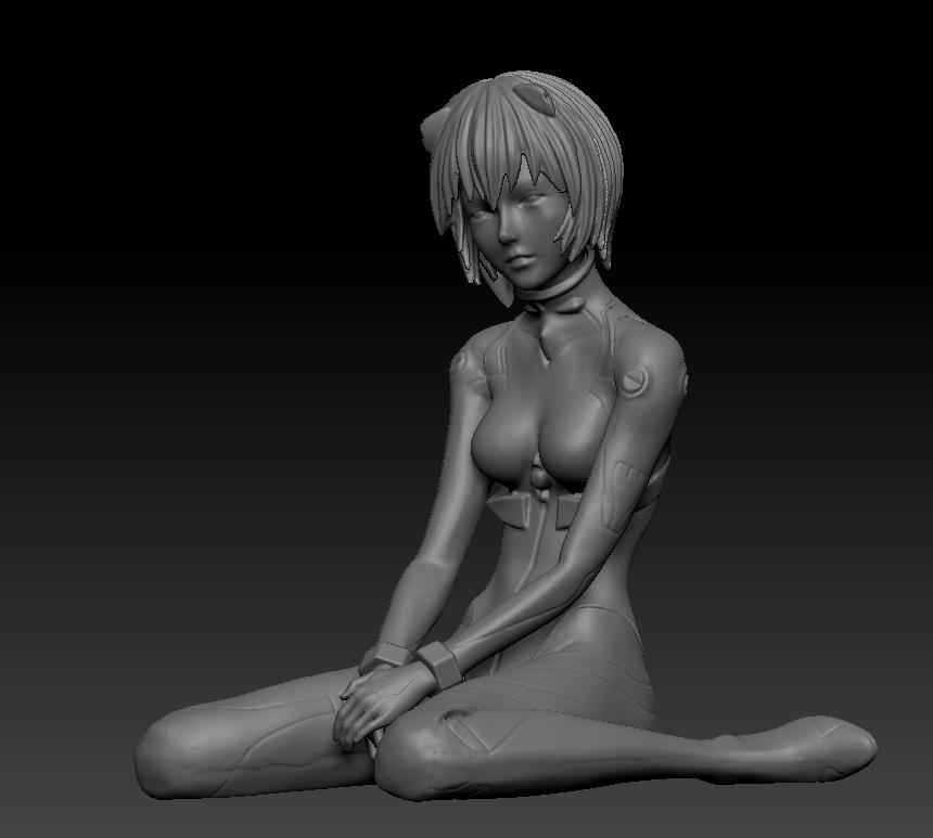 新世纪福音战士 绫波丽 跪姿版3D打印模型