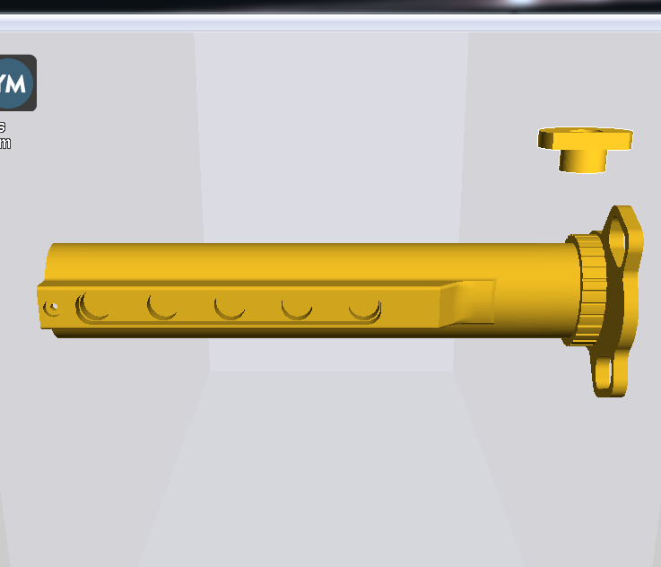 M4锦明9水弹枪一体托心3D打印模型