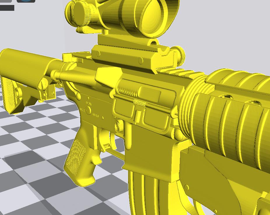 M4A1突击步枪+榴弹发射器3D打印模型