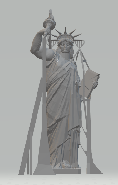 自由女神像带支撑3D打印模型