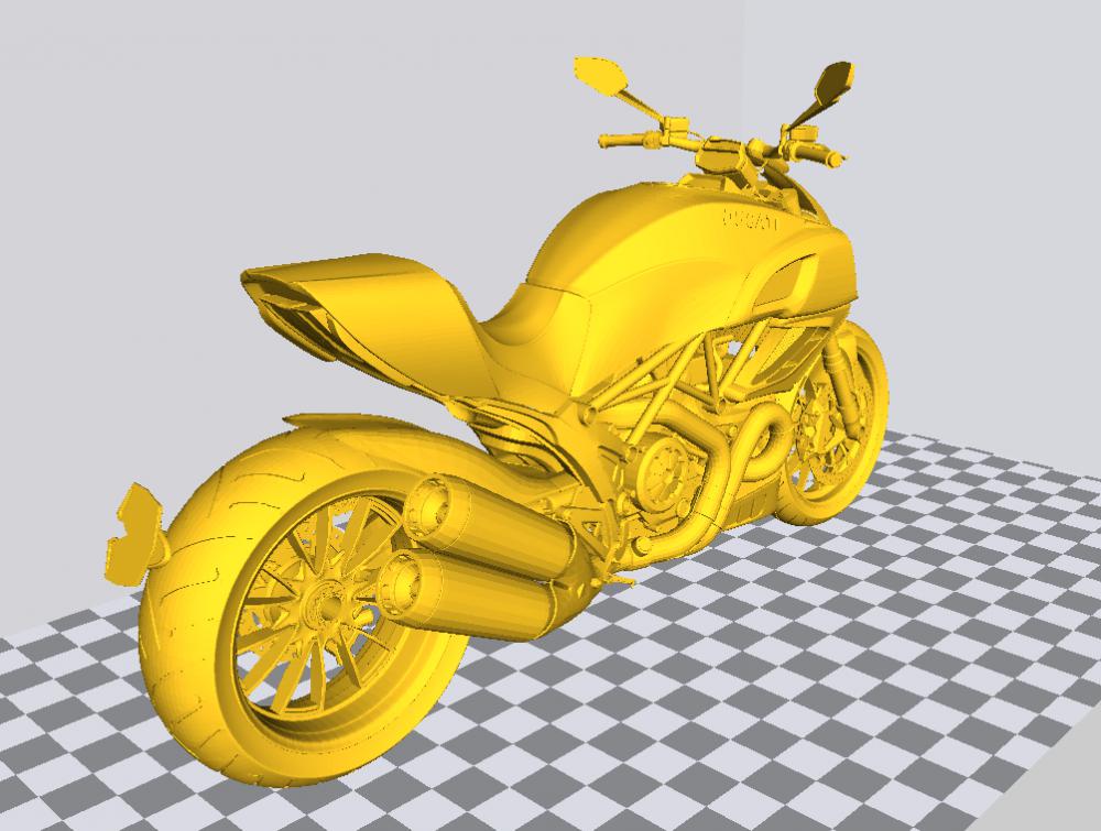 杜卡迪大魔鬼摩托车3D打印模型