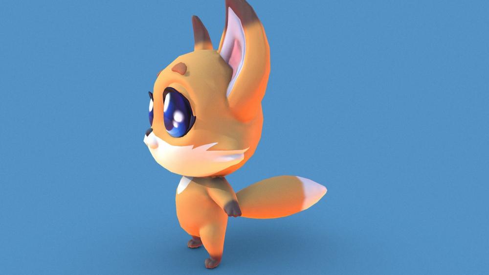 狐狸 低多边形3D打印模型