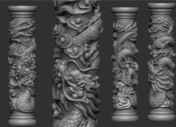 盘龙柱3D打印模型