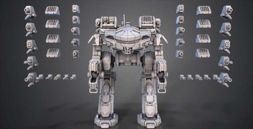 机甲战士 帝王蟹3D打印模型