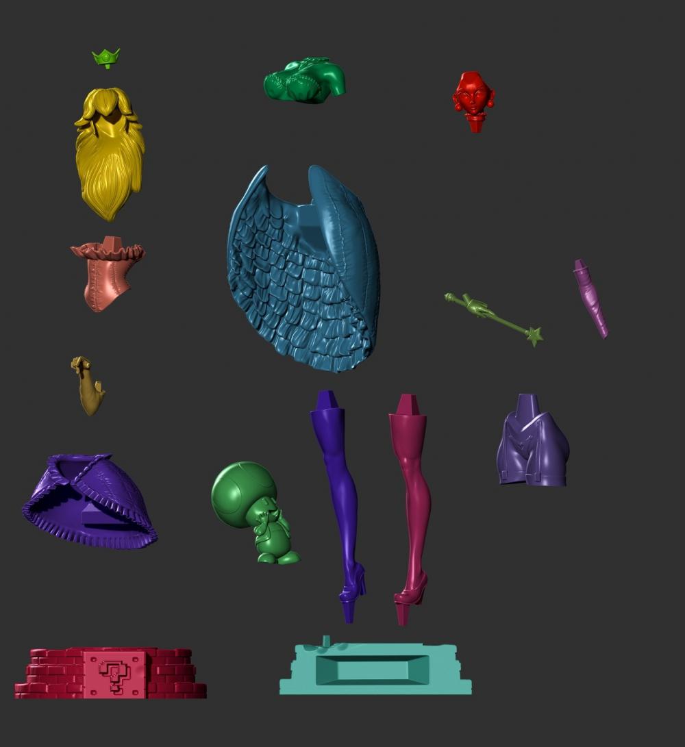 马里奥碧琪公主3D打印模型