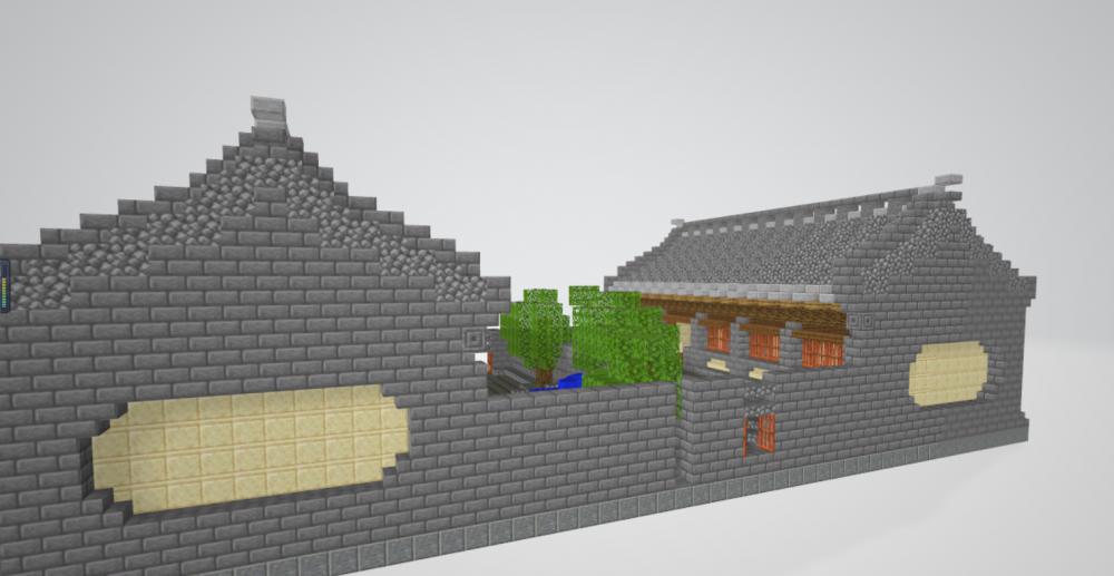 我的世界古风人家小庭院3D打印模型