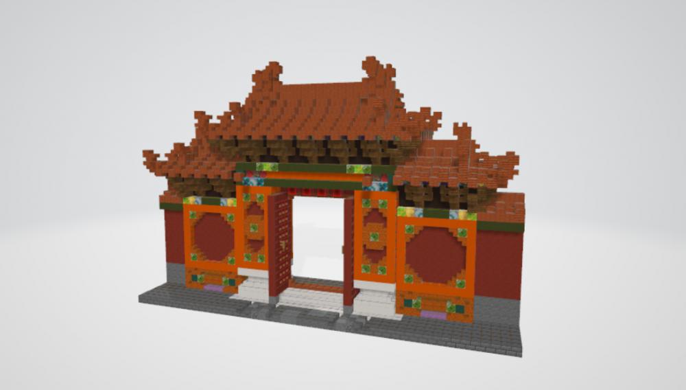 我的世界故宫建筑小门3D打印模型