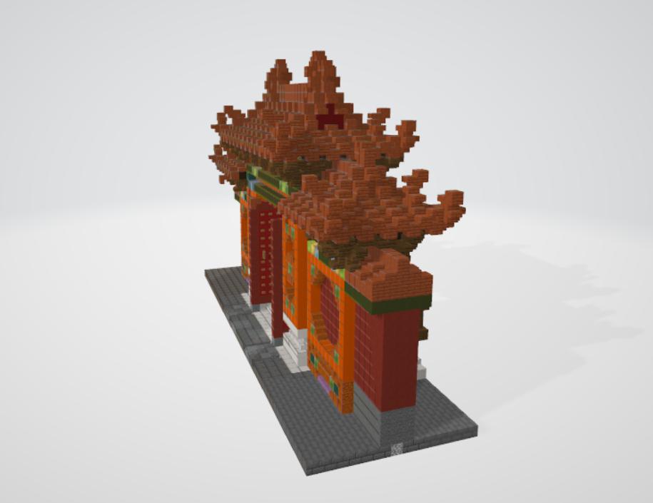 我的世界故宫建筑小门3D打印模型