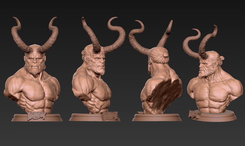 地狱男爵 胸雕3D打印模型