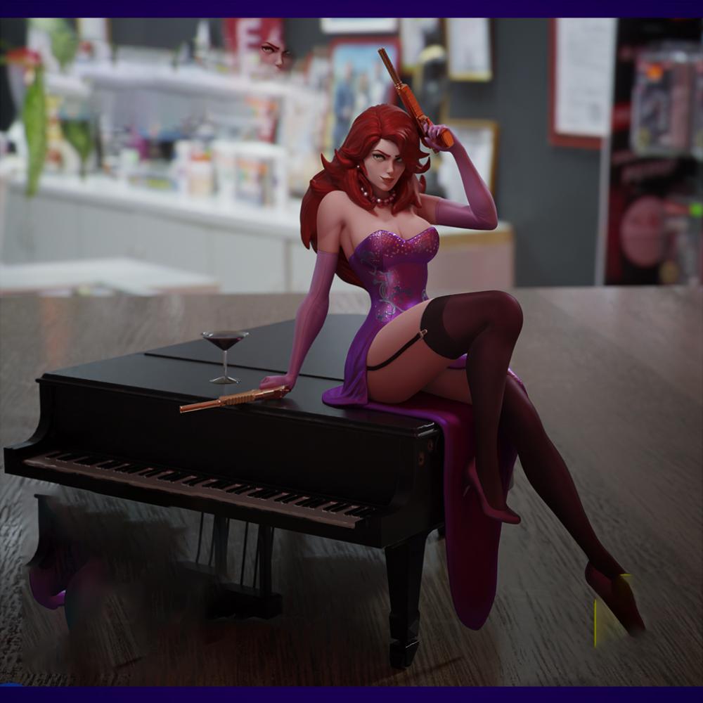 钢琴上的厄运小姐3D打印模型