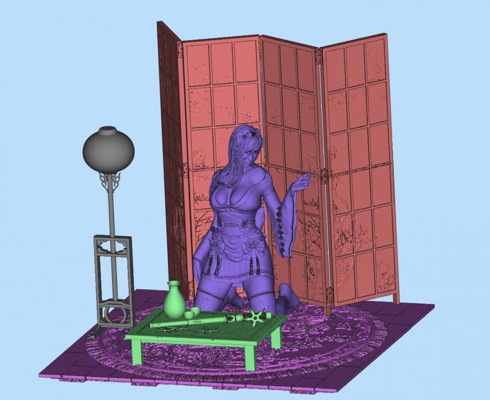 蒂法跪姿手办3D打印模型