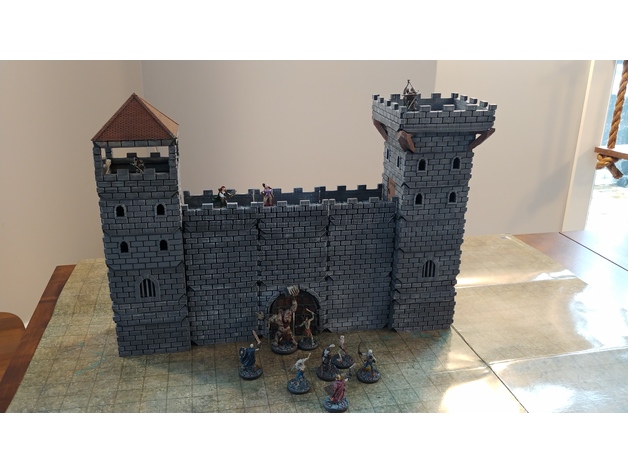中世纪城堡教堂带人物场景3D打印模型