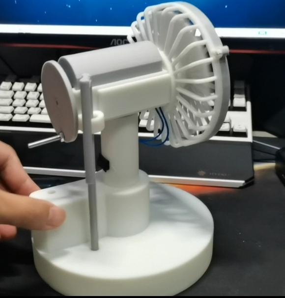 单电机摇头风扇3D打印模型