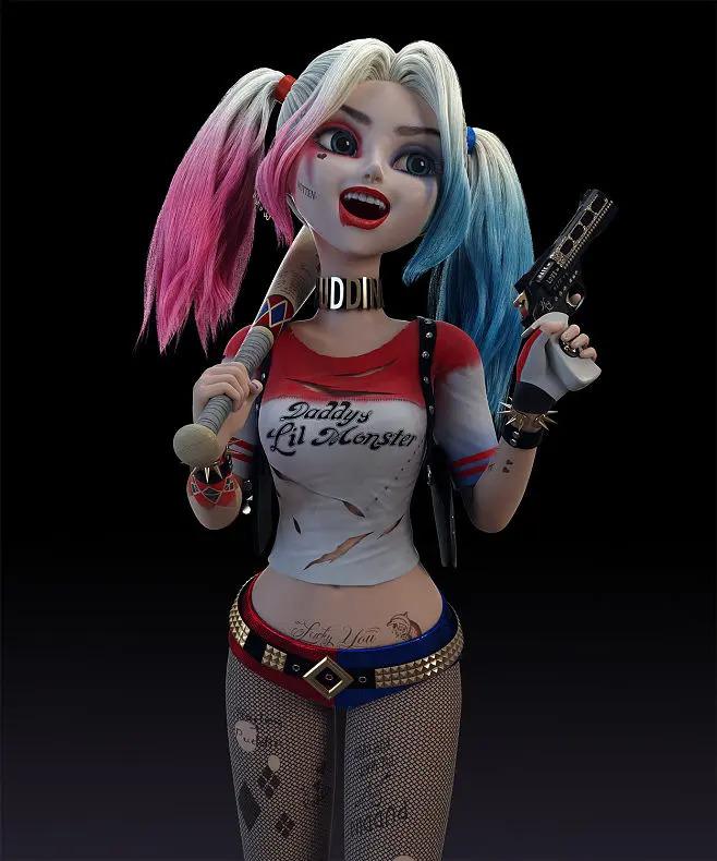 小丑女 哈莉奎茵 Harley Quinn 棒球棍3D打印模型