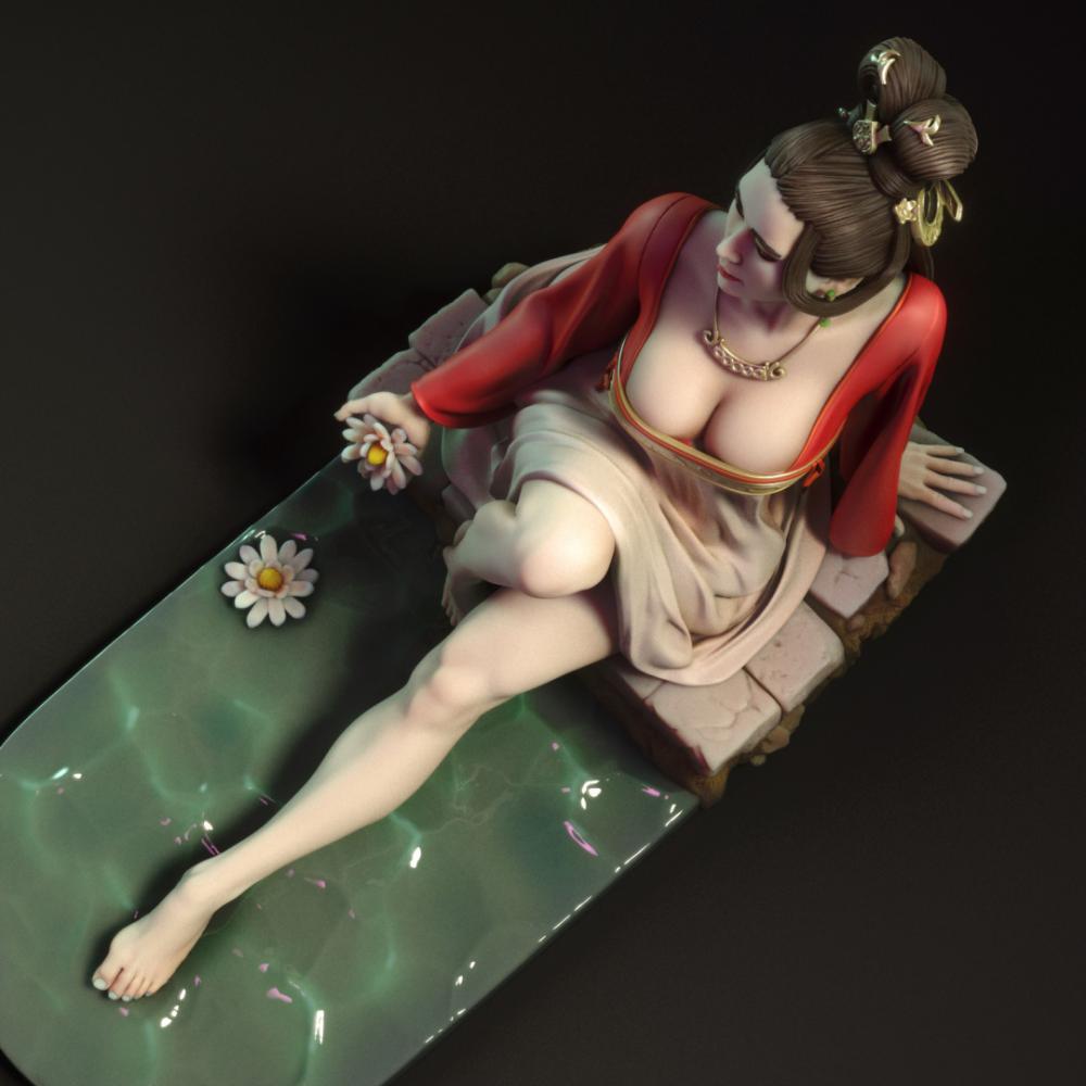 中国古风 唐朝美女3D打印模型
