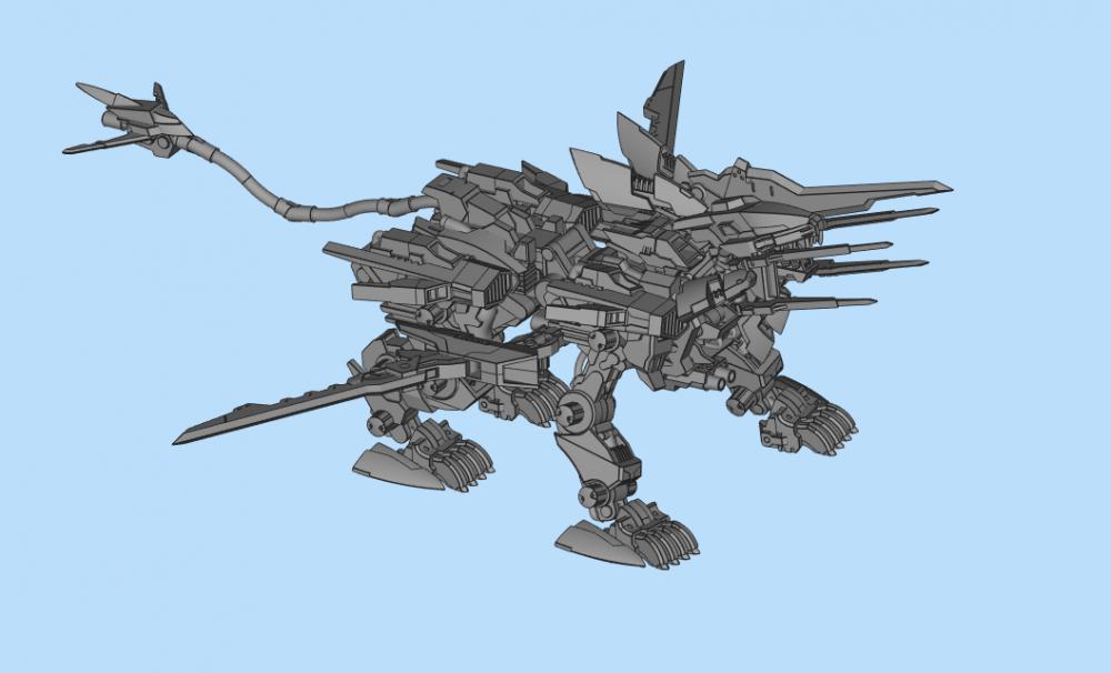 索斯机械兽 剑装零式长牙狮3D打印模型