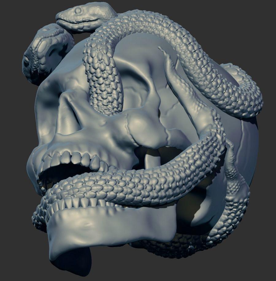 骷髅蛇3D打印模型