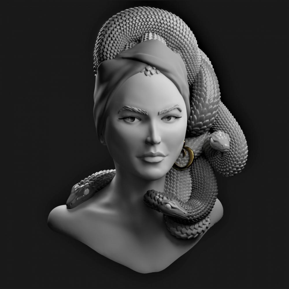 美杜莎 头雕3D打印模型
