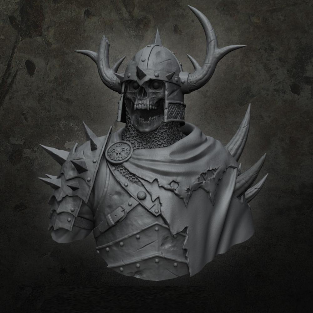 骷髅武士 胸像3D打印模型