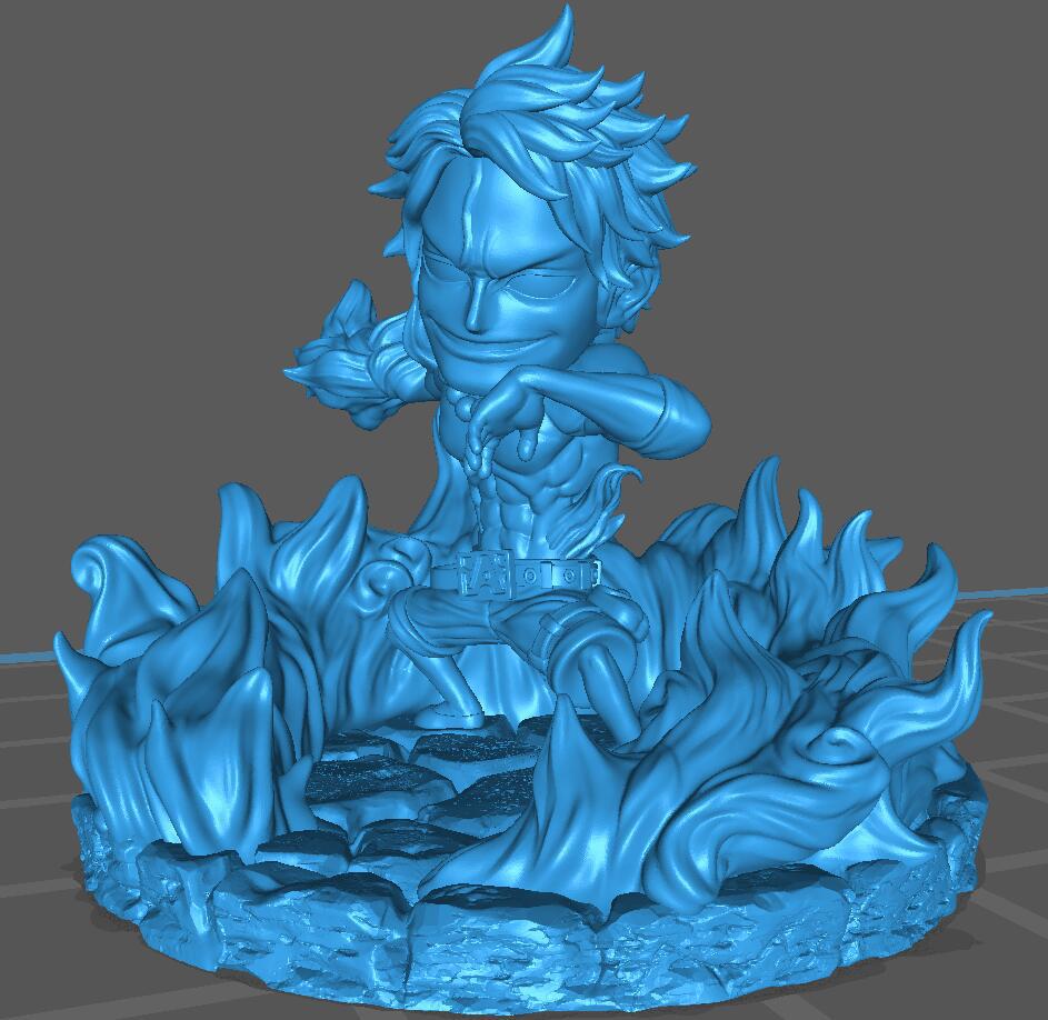 海贼王Q版火焰艾斯3D打印模型