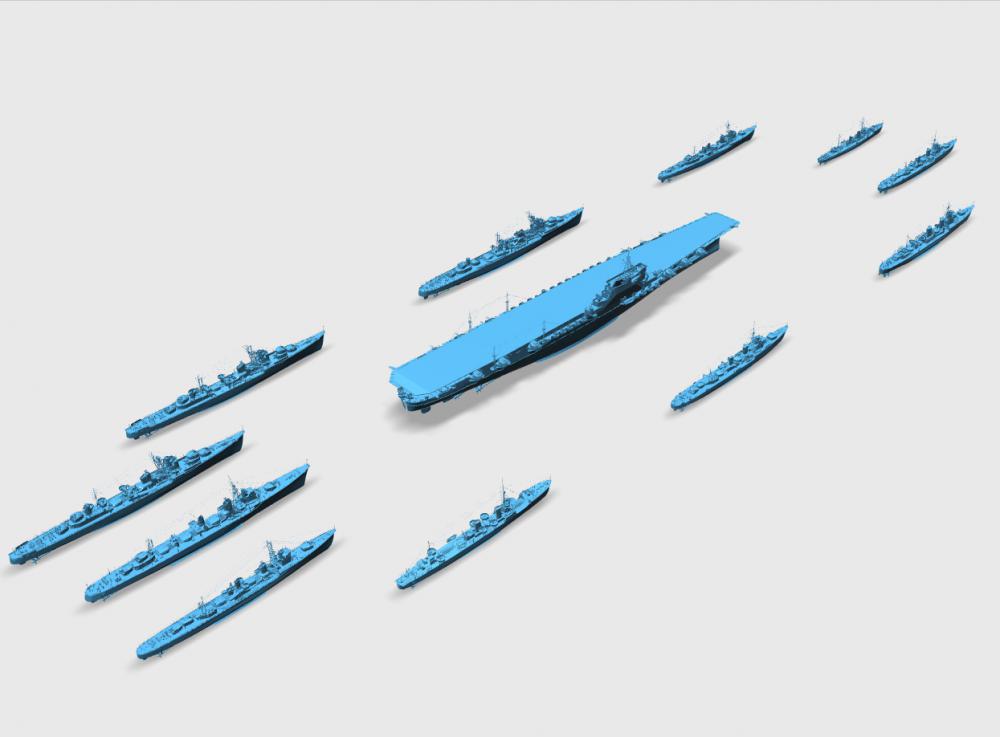 航母舰队3D打印模型