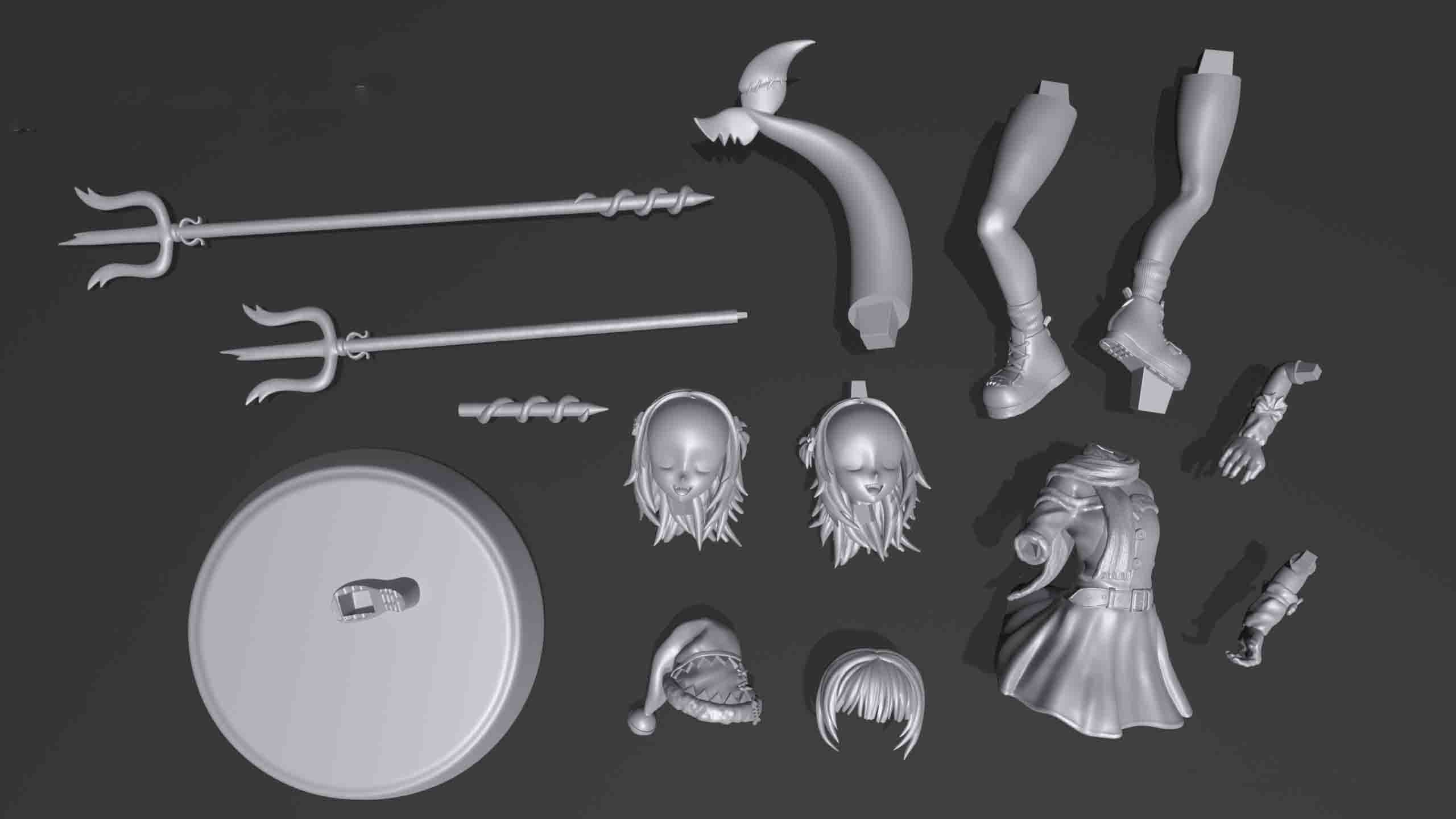 鲨鱼少女 噶呜·古拉3D打印模型
