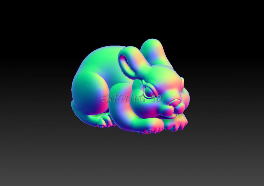 厚耳朵爱心兔-摆件3D打印模型