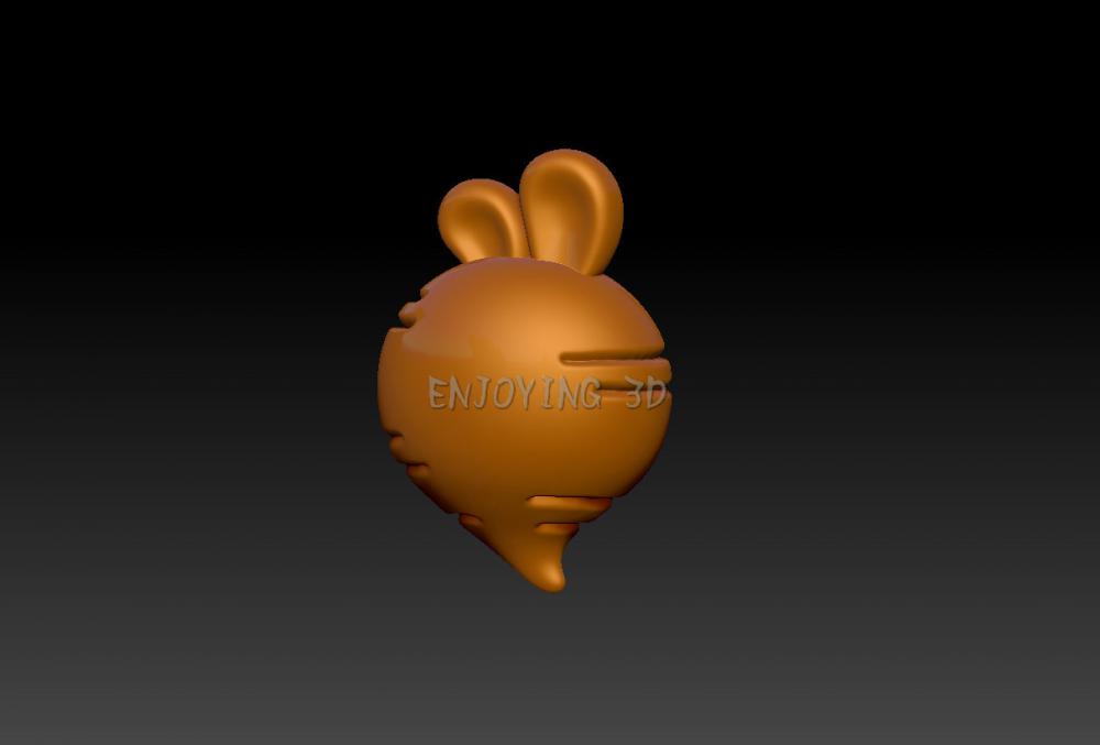 兔耳萝卜-吊坠3D打印模型