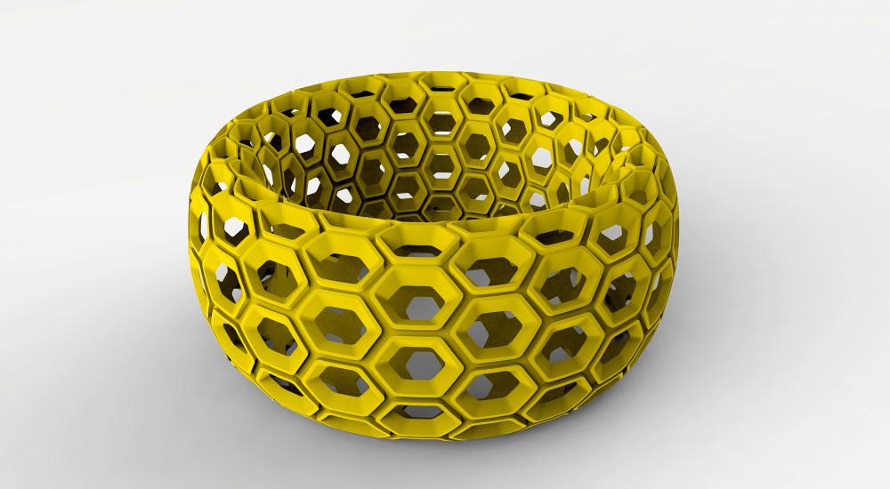 蜂窝手镯3D打印模型