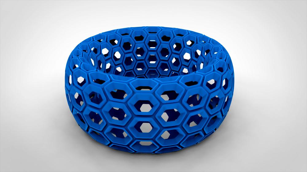 蜂窝手镯3D打印模型