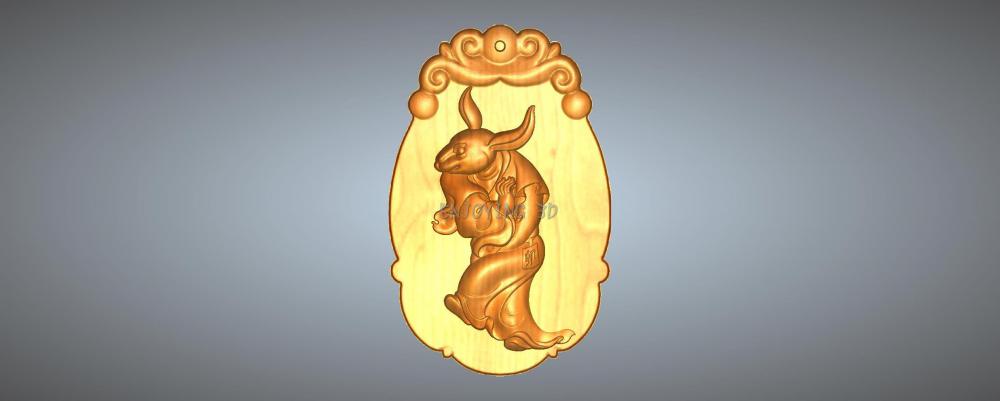 金身兽首十二生肖-玉雕版 吊坠3D打印模型
