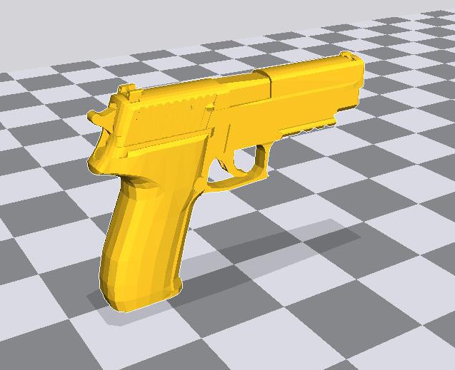 1/6比例兵人武器P226手枪3D打印模型