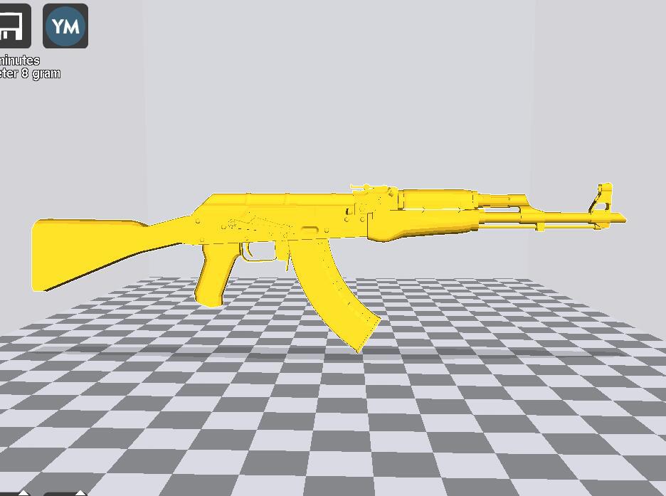 1/6兵人武器AKM突击步枪3D打印模型