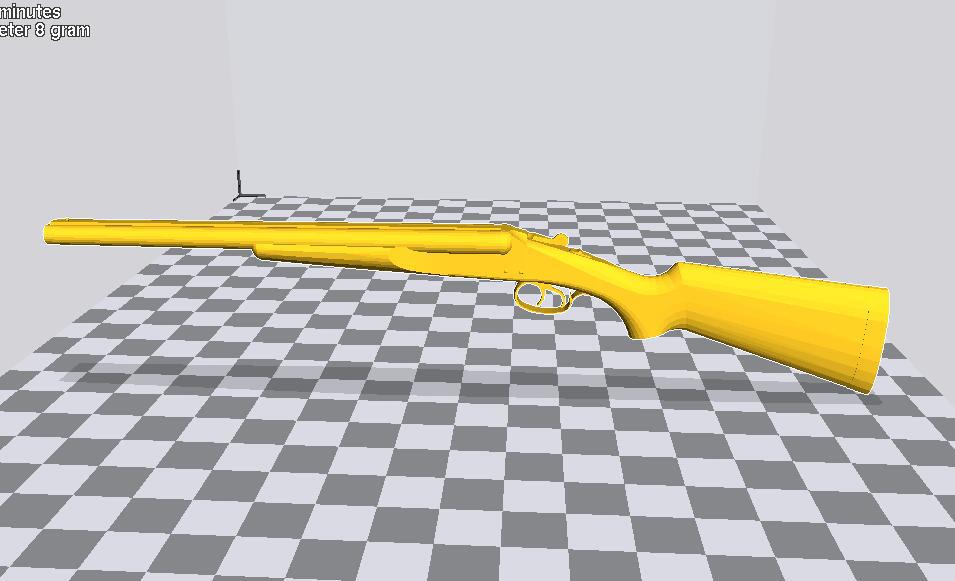 1/6兵人武器双筒猎枪3D打印模型