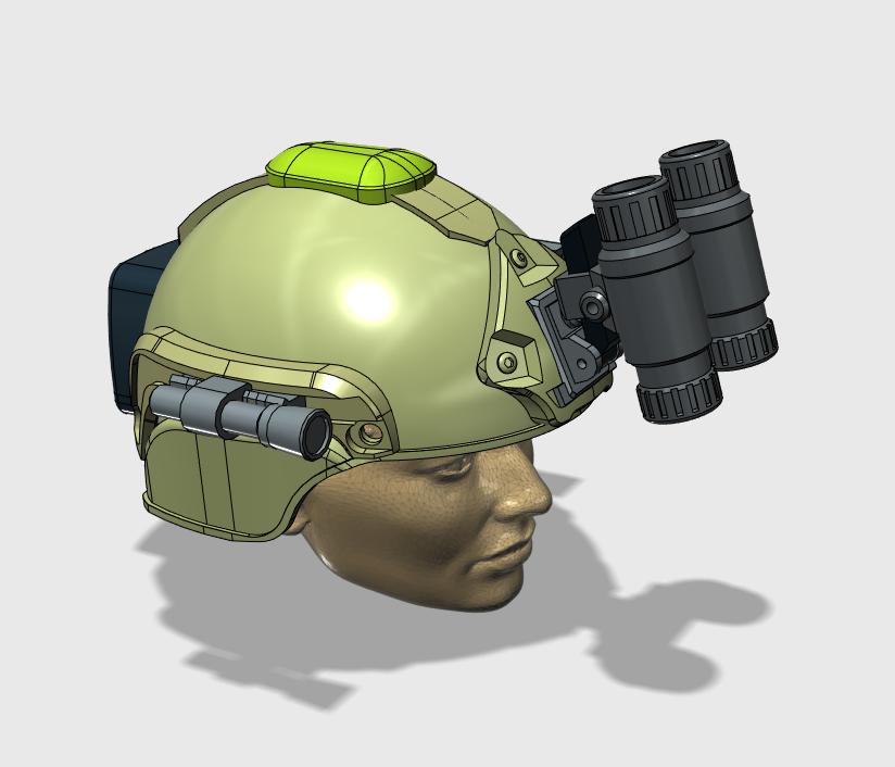 1/6兵人战术头盔+夜视仪模型3D打印模型