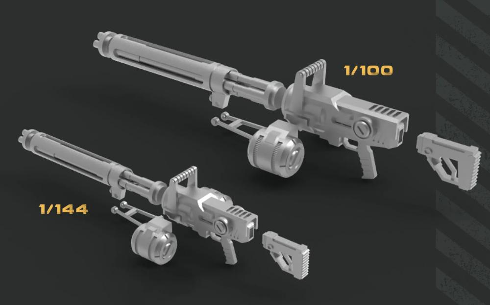 144 100比例 四管光束机枪3D打印模型