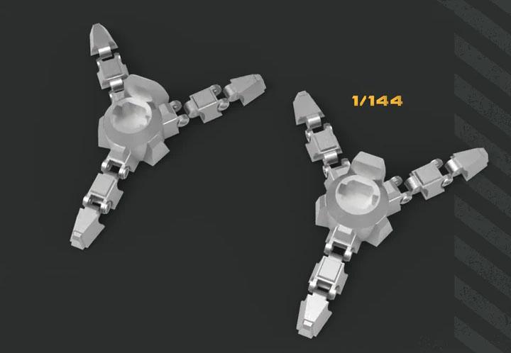 144比例 吉翁水产风格 三指机械爪脚3D打印模型