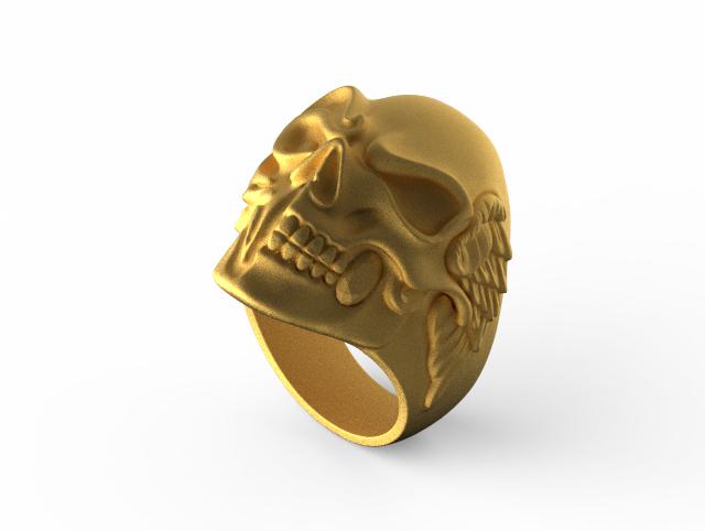 朋克骷髅骑士戒指3D打印模型