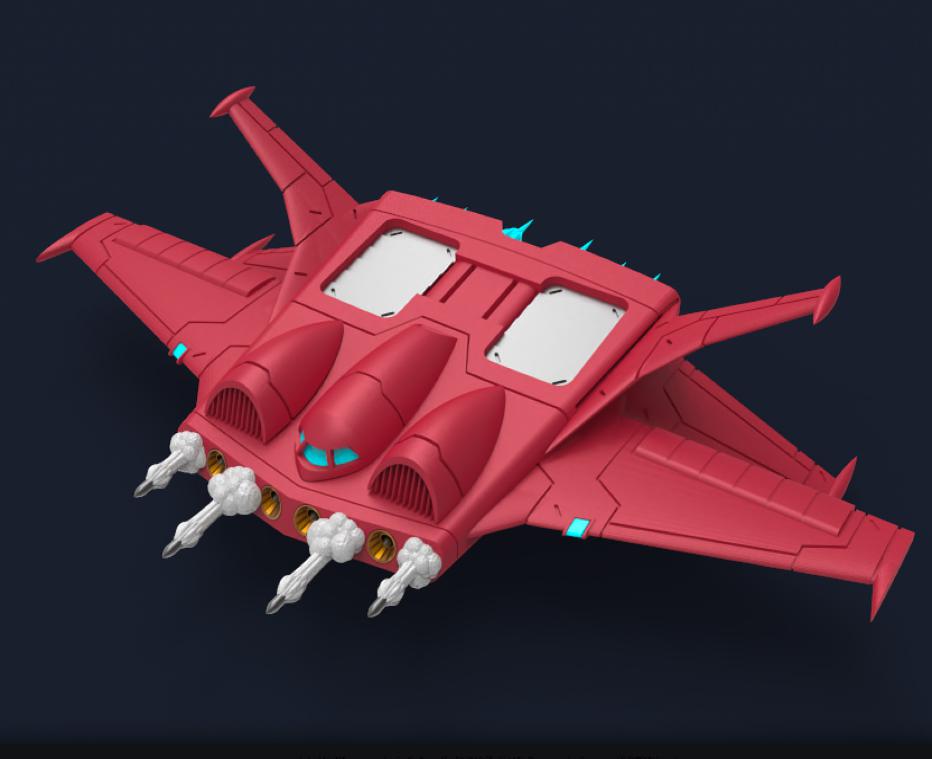 144 100比例 德戴轰战机+发射特效件3D打印模型