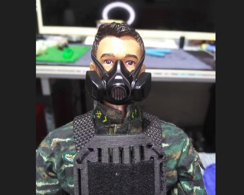 1/6兵人装备防毒面具3D打印模型