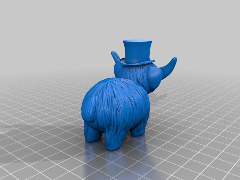 带帽子的牛3D打印模型