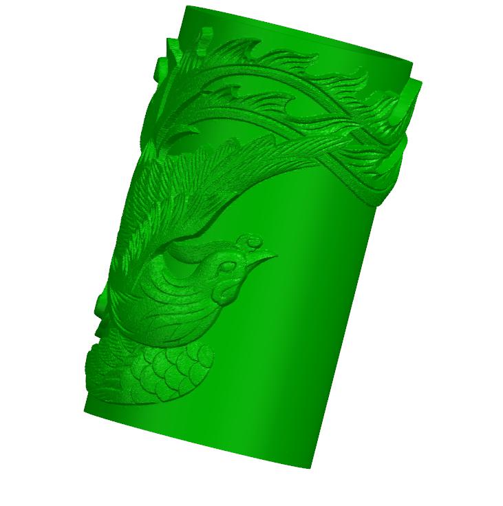 凤飞笔筒3D打印模型
