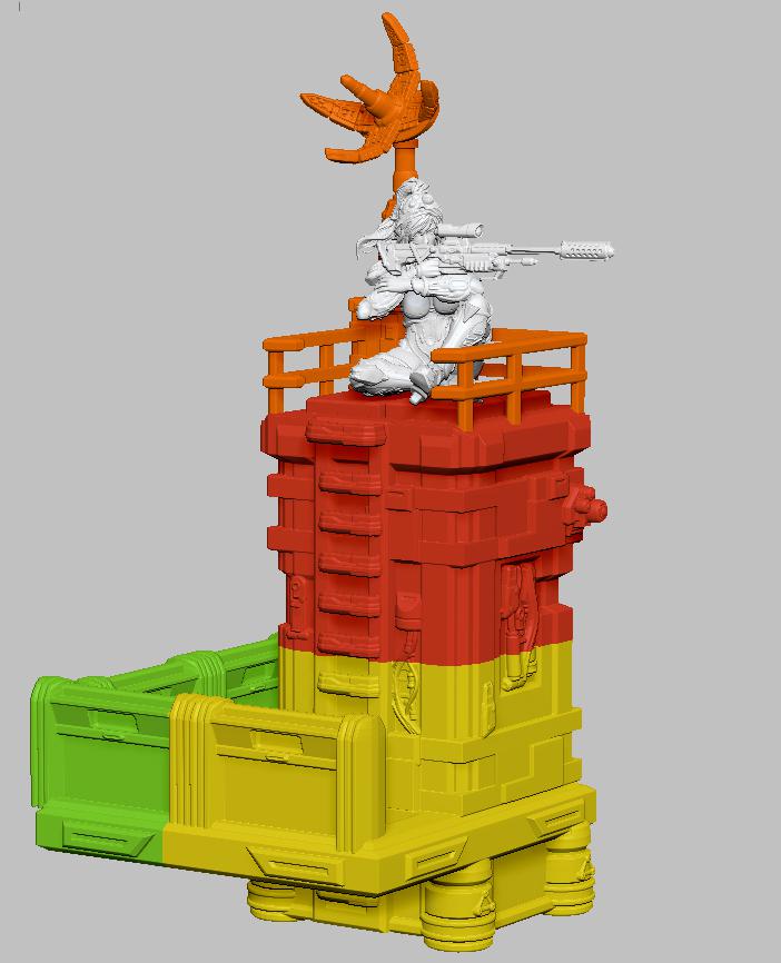 星际争霸 人族指挥官 诺娃 坐姿连塔3D打印模型
