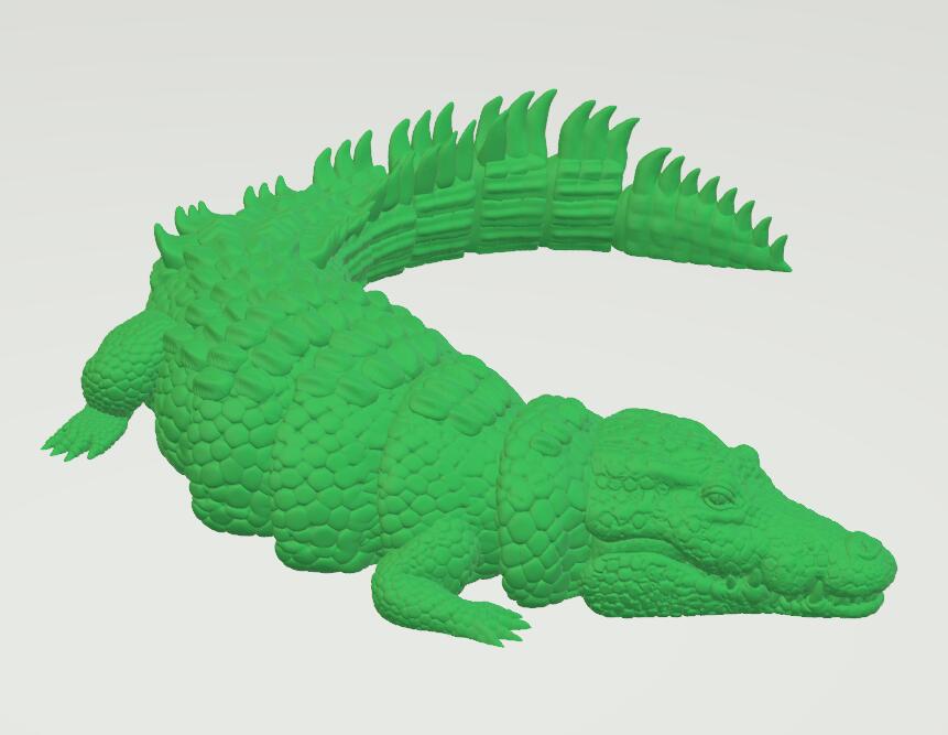 可活动的鳄鱼3D打印模型