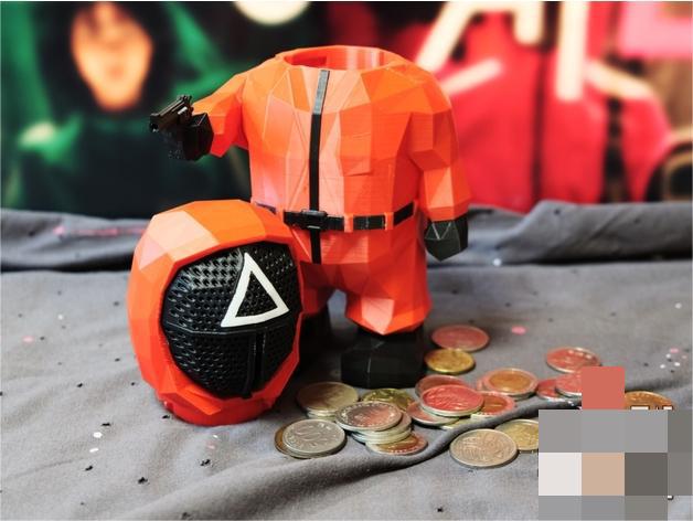 鱿鱼游戏存钱罐3D打印模型