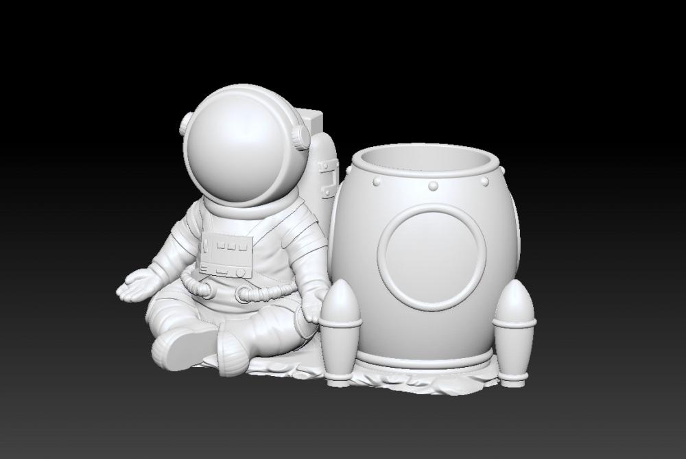 太空人宇航员笔筒 2-13D打印模型