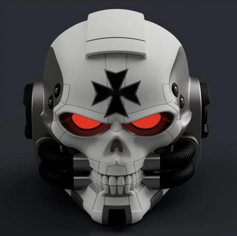 战锤40k三个头盔3D打印模型