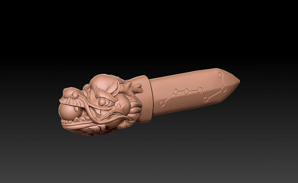 龙头七星桃木剑3D打印模型