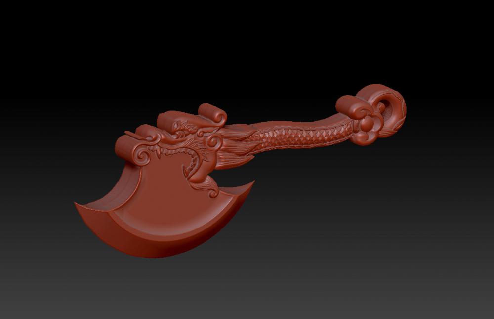龙斧子挂件-吊坠3D打印模型